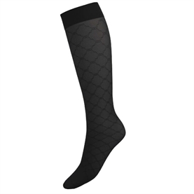 Wolford Sheer Pattern Knee-Highs Strømper, Sort 